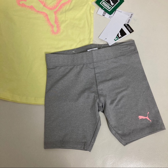 Puma sparkly cute yellow leggings set - Picture 3 of 4